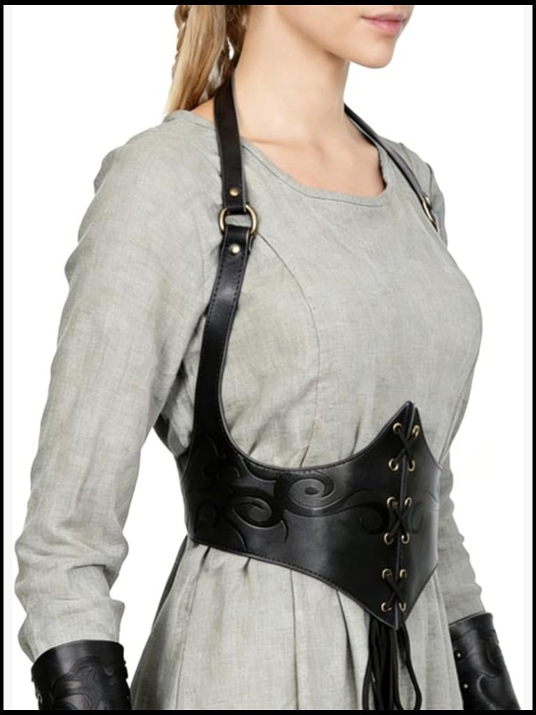 Faux Leather Renaissance Corset Belt Medieval Cinch Waist Larp
